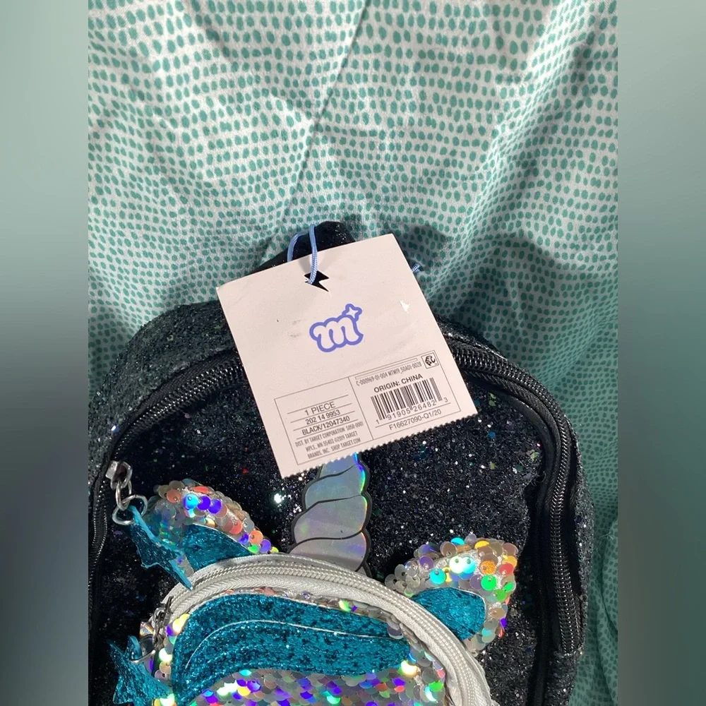 Girls Black Unicorn Backpack